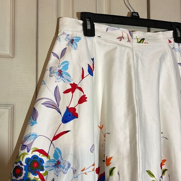Vintage Petrune of Ithaca White Floral Circle Skirt New With Tags Large L Rare - Picture 9 of 16